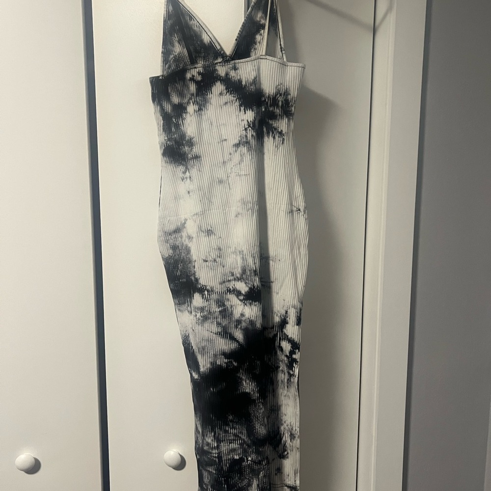 Black and white rubbed dress. SHEIN